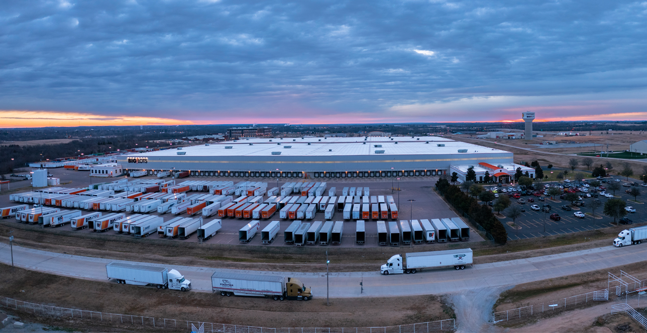 Aerial exterior photo of Big Lots building